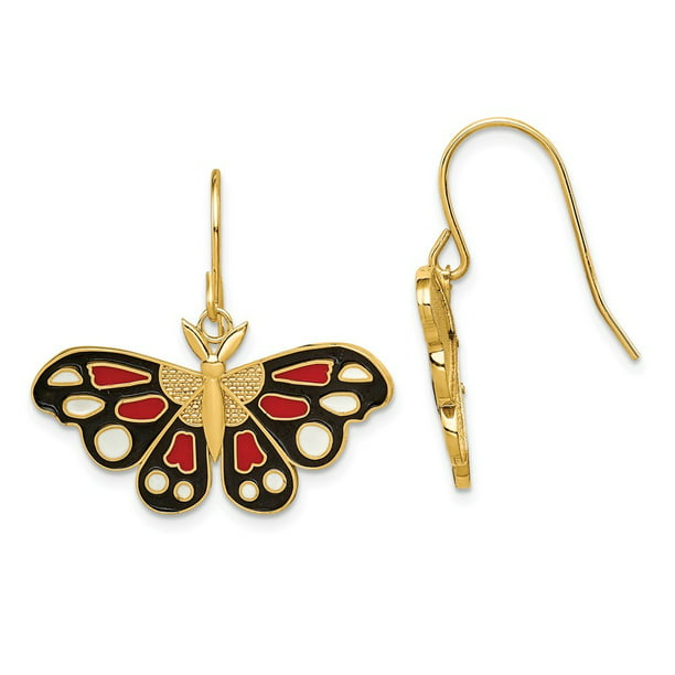 Fashion Women Wing Butterfly Rose Teardrop Earrings Ear Hook Drop Dangle Jewelry